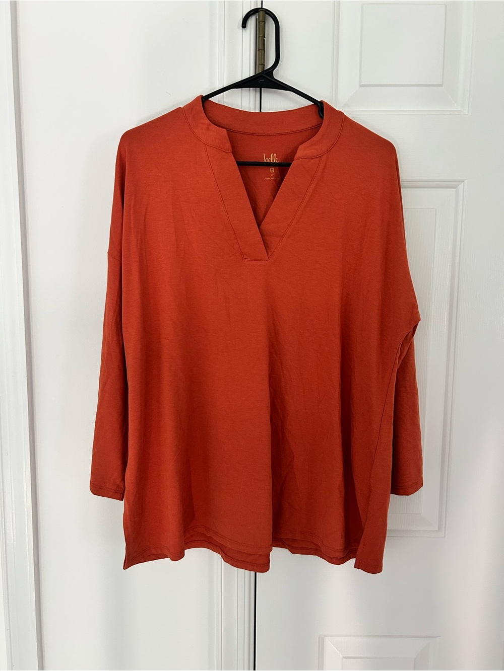 Belle by Kim Gravel V-Neck Top in Rust